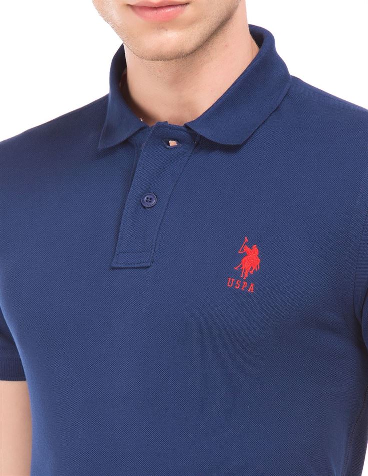 U.S. Polo Assn. Men Casual Wear Navy Blue T-Shirt